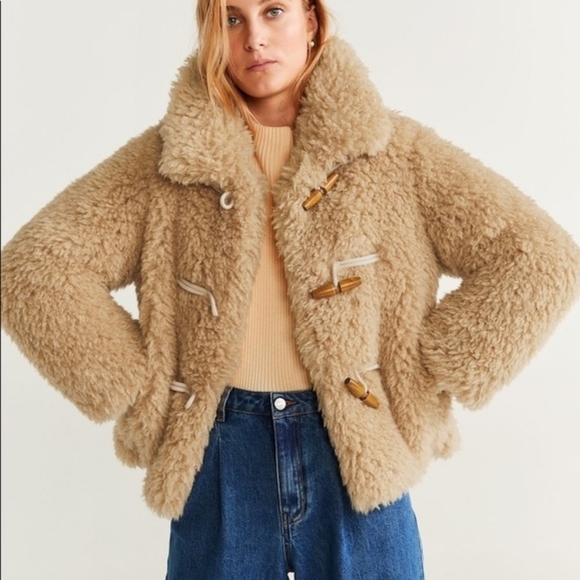 MANGO Bolita Faux Shearling Jacket XS NWT - Picture 3 of 7